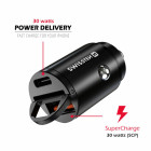 SWISSTEN CL ADAPTÉR POWER DELIVERY USB-C + SUPER CHARGE 3.0 30W NANO ČERNÝ | AutoMax Group