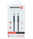 SWISSTEN AUDIO KABEL TEXTILE JACK - JACK 1,5 M ČERNÝ | AutoMax Group