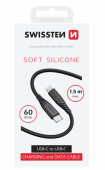 SWISSTEN DATOVÝ KABEL SOFT SILICONE USB-C / USB-C 1,5 M 60W ČERNÝ