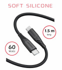 SWISSTEN DATOVÝ KABEL SOFT SILICONE USB-C / USB-C 1,5 M 60W ČERNÝ | AutoMax Group