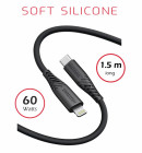 SWISSTEN DATOVÝ KABEL SOFT SILICONE USB-C / LIGHTNING 1,5 M 60W ČERNÝ | AutoMax Group