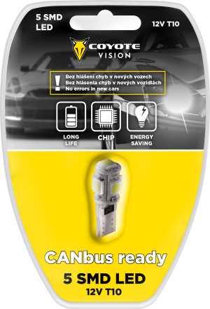 Žárovka 12V LED 5 SMD T10 CAN-BUS COYOTE VISION | AutoMax Group