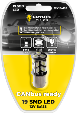 Žárovka 12V LED 19 SMD Ba15S CAN-BUS COYOTE VISION | AutoMax Group